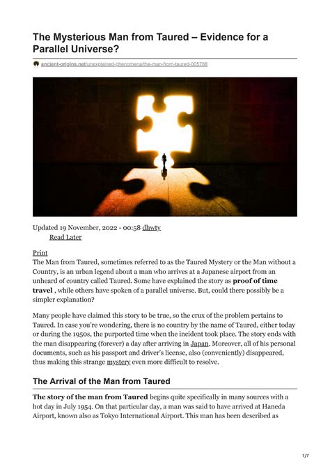 The Mysterious Man from Taured – Evidence for a .